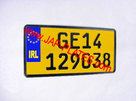 JAP / JDM Pressed Square IRL Flag German FE Font Plate 305mmX153mm